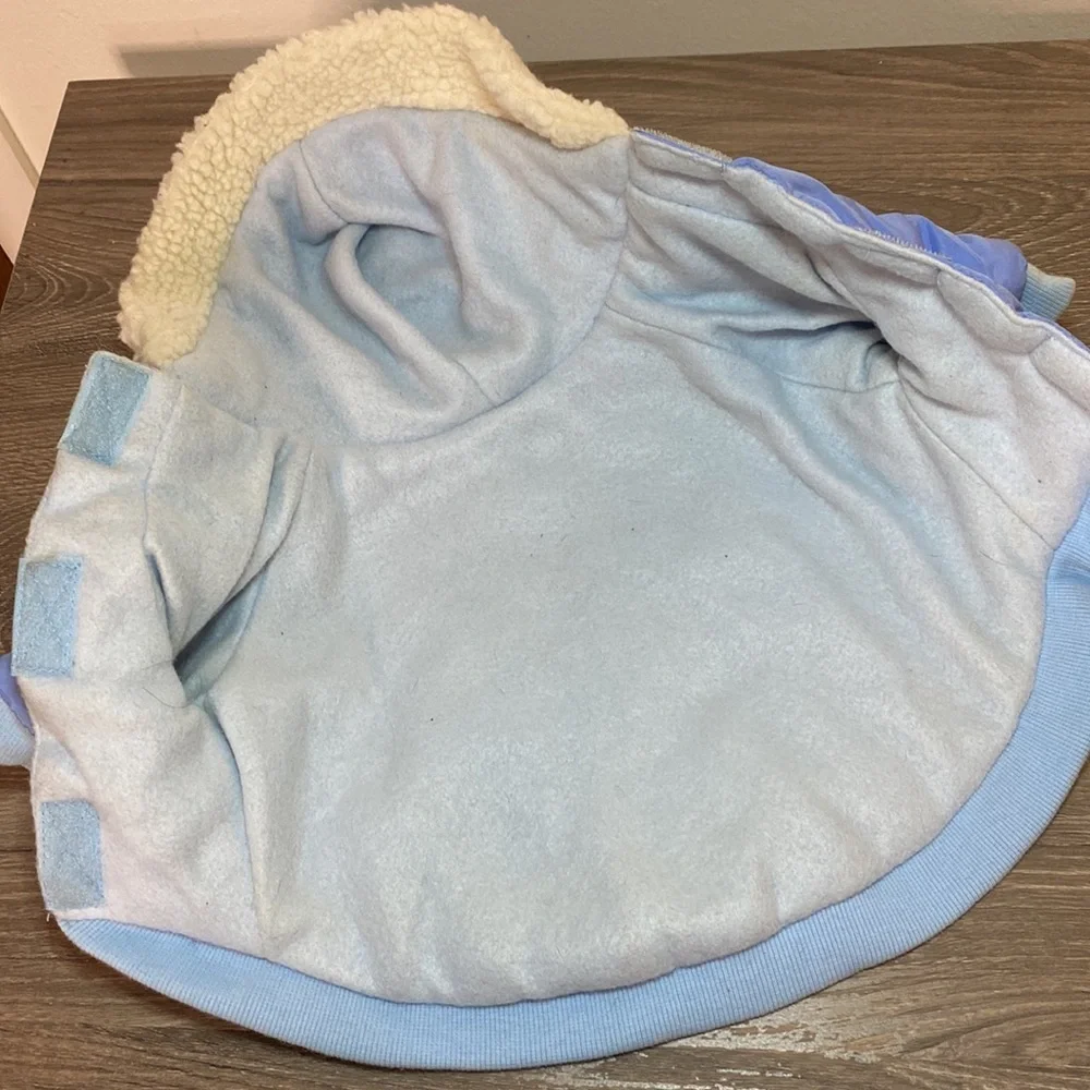 SNOW ANGEL Power Blue Puffer Dog Jacket Sz. M